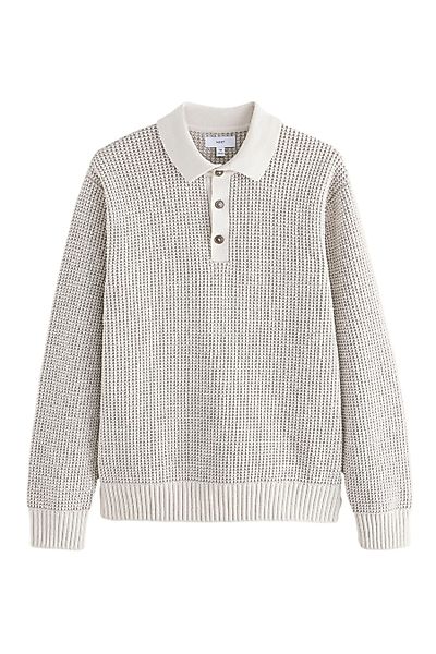 Next Langarm-Poloshirt Relaxed Fit Poloshirt, Chenille günstig online kaufen
