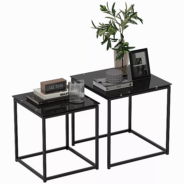 HOMCOM Beistelltisch Quadratischer Sofatisch Satztisch mit günstig online kaufen