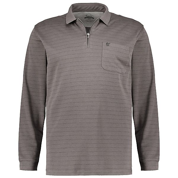 Hajo Langarm-Poloshirt, bügelleicht Farbe grau Größe: 3XL günstig online kaufen