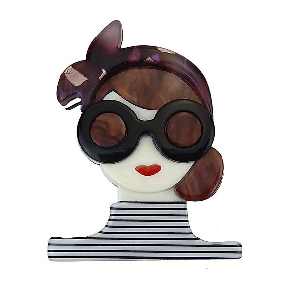 Ella Jonte Anstecknadel, Brosche Frau Rockabella 4 Farben Rot Gold Grün ode günstig online kaufen