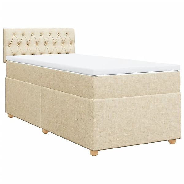 vidaXL Boxspringbett mit Matratze Creme 90x200 cm Stoff 3286575 günstig online kaufen