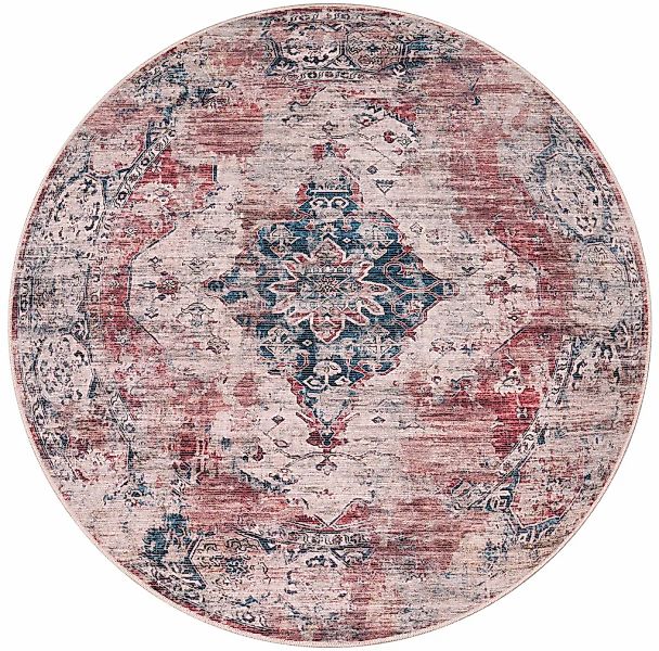 Paco Home Teppich »Lyon 331«, rund, 4 mm Höhe, Kurzflor, Orient-Optik, Vint günstig online kaufen