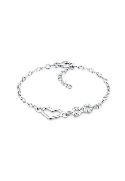 Elli Armband Herz Infinity Weiß 925 Sterling Silber, mit Kristallen von Swa günstig online kaufen