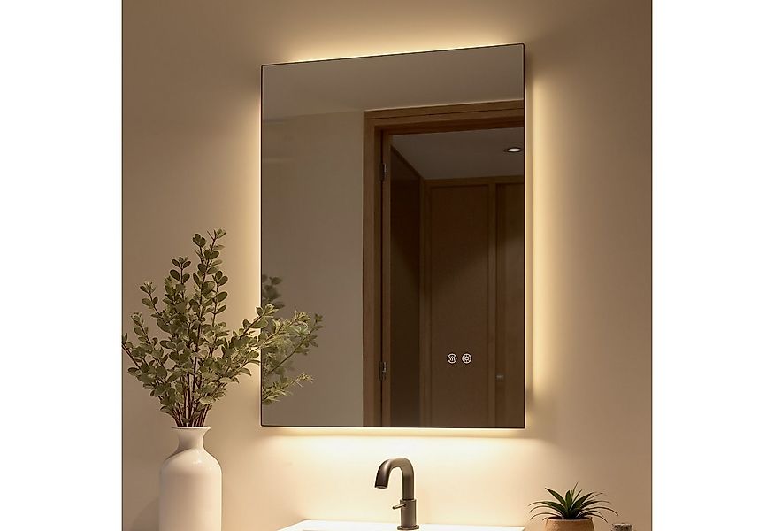 radelldar Badspiegel LED Badezimmerspiegel,3 Farben Dimmbar und Antibeschla günstig online kaufen