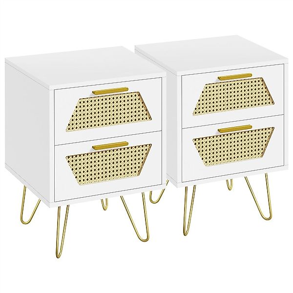 Yaheetech Nachttisch 40x40x55 cm (2-St), Rattan günstig online kaufen