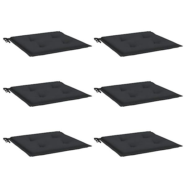 vidaXL Gartenstuhl-Kissen 6 Stk Schwarz 50x50x4 cm Oxford-Gewebe 314053 günstig online kaufen