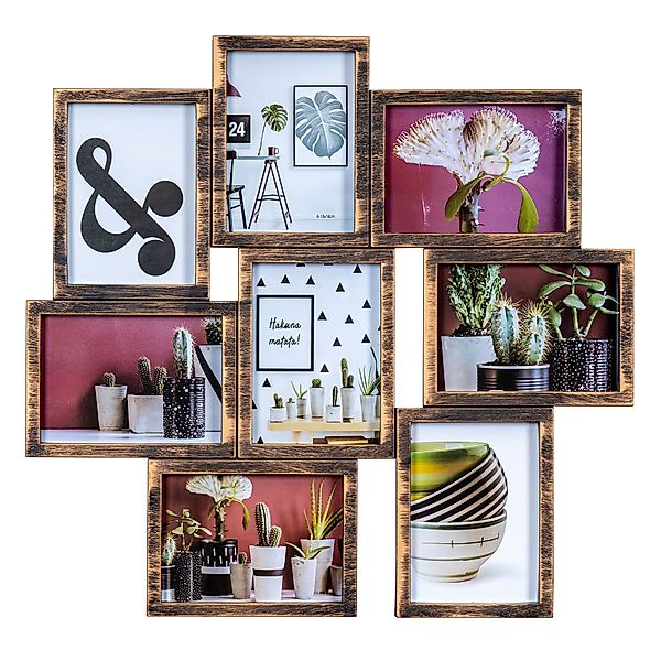Levandeo® Bilderrahmen Collage, Bilderrahmen 8 Fotos günstig online kaufen