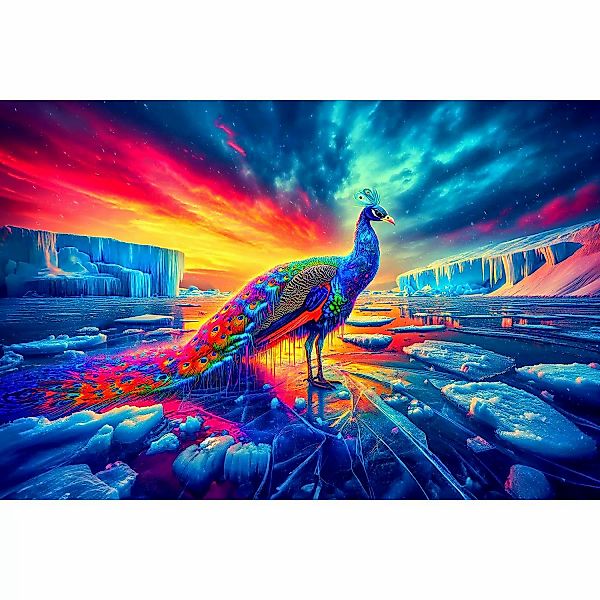 queence Acrylglasbild "Surrealer Polarzauber", Fantasy-Vögel-Sonnenaufgang- günstig online kaufen