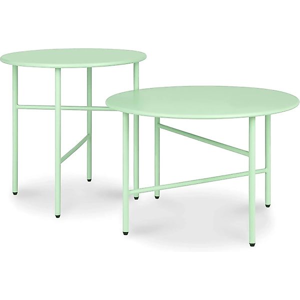 Bomoe Finn Beistelltisch Ø 44x46cm + Ø 53x36cm Mint 2tlg günstig online kaufen