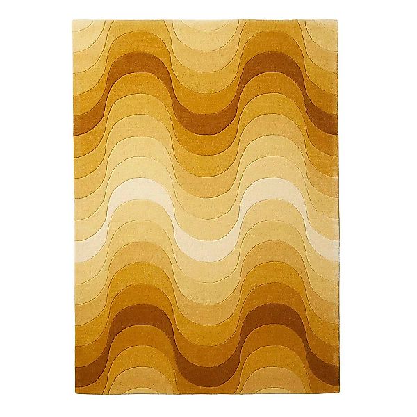 VerPan - Wave Teppich 240x170cm - gelb/100% neuseeländische Wolle/handgearb günstig online kaufen
