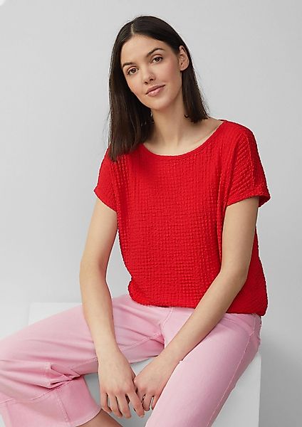 s.Oliver Kurzarmshirt T-Shirt Relaxed-Fit-Shirt in Struktur-Optik günstig online kaufen