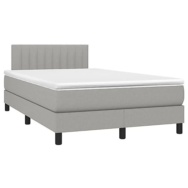 vidaXL Boxspringbett mit Matratze & LED Hellgrau 120x190 cm Stoff 3270053 günstig online kaufen