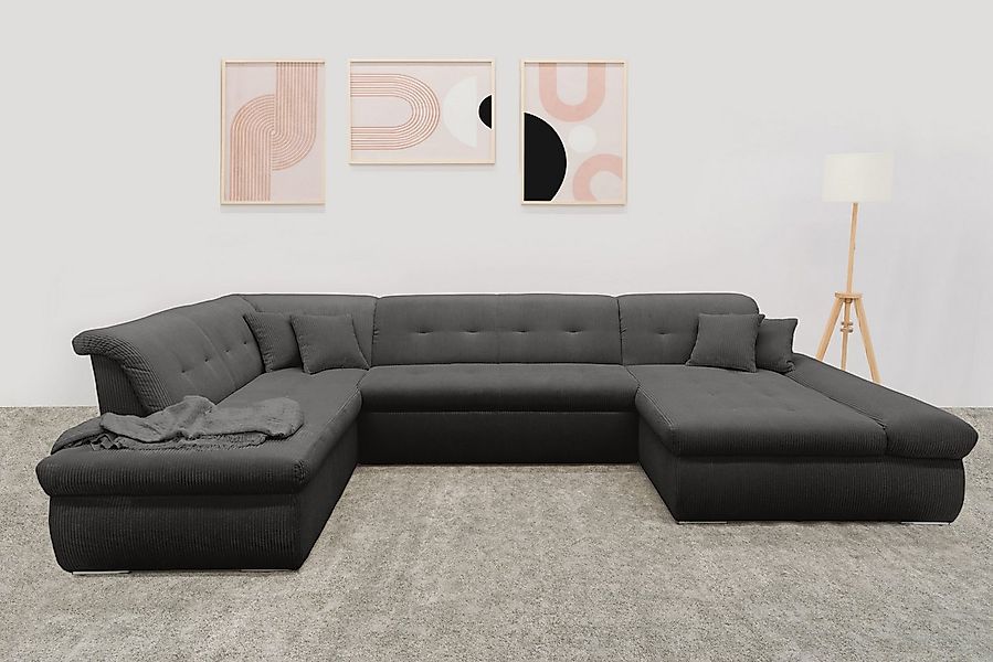 DOMO collection Wohnlandschaft "Moric U-Form, auch in Cord, Breite 353cm, v günstig online kaufen