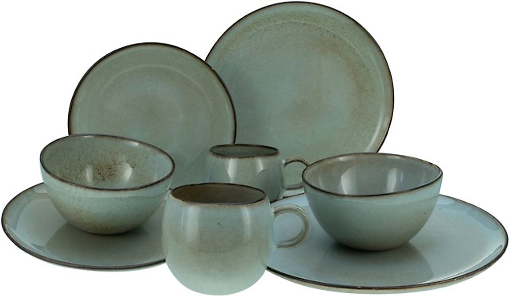 CreaTable Kombiservice Stone Grey grau Steinzeug 8 tlg. günstig online kaufen