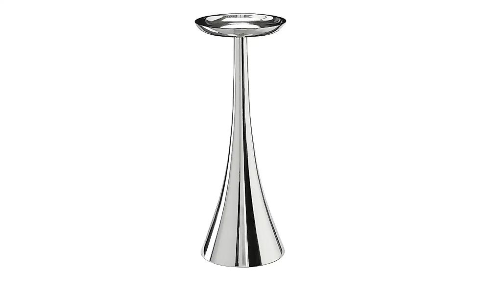 HOME STORY Kerzenständer   ¦ silber ¦ Aluminium ¦ Maße (cm): H: 28  Ø: 10 A günstig online kaufen