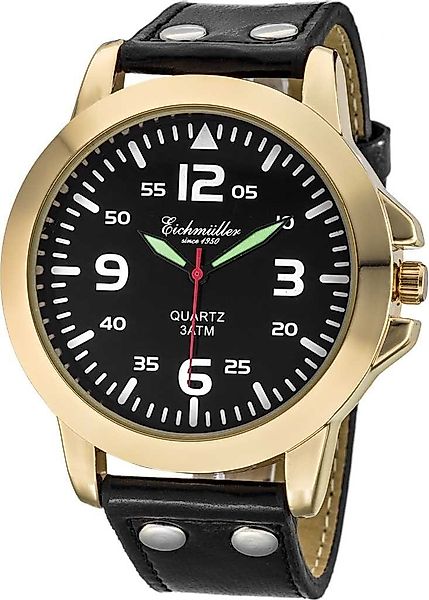 Eichmüller Quarzuhr Herrenuhr mit schwarzem Zifferblatt günstig online kaufen