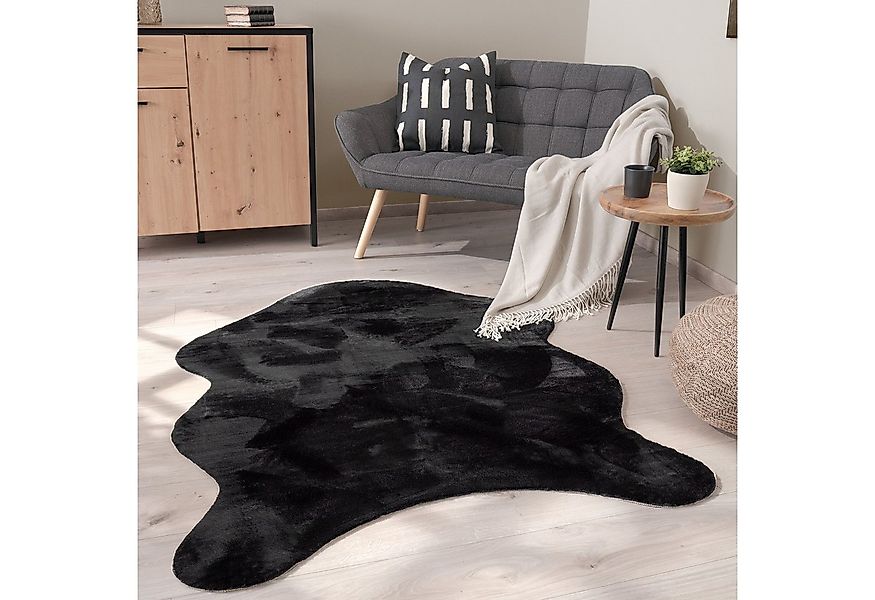 Paco Home Fellteppich Pelt 640, fellförmig, Höhe: 16 mm, Kunstfell, Uni Far günstig online kaufen
