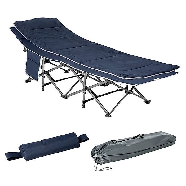 MC Star Feldbett Campingbett klappbar Klappbett mit Kopfkissen Seitentasche günstig online kaufen