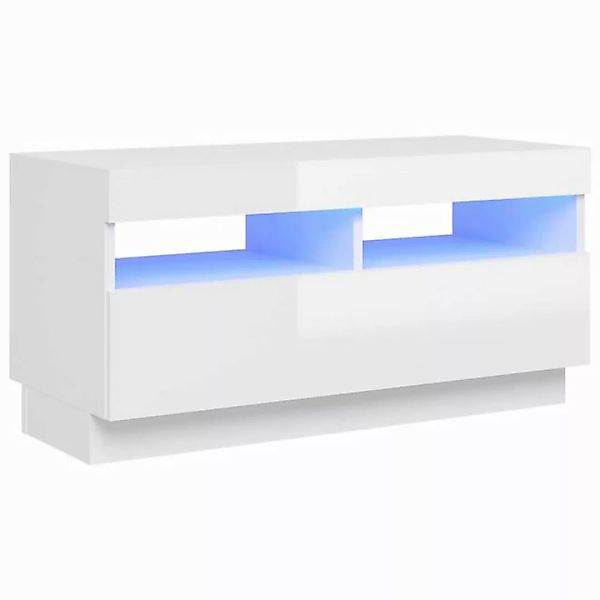 vidaXL TV-Schrank TV-Schrank mit LED Leuchten Hochglanz-Weiß 80x35x40 cm Lo günstig online kaufen