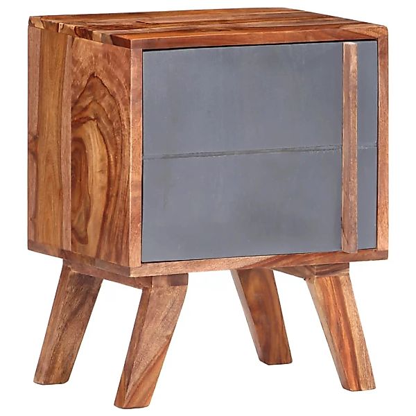 Nachttisch Grau 40x30x50 Cm Massivholz günstig online kaufen
