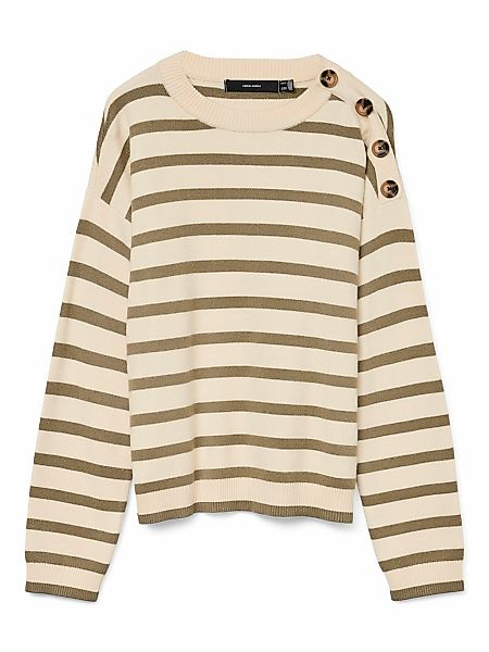 Vero Moda Rundhalspullover "VMSABA LS O-NECK BUTTON PULLOVER GA NOOS" mit Z günstig online kaufen