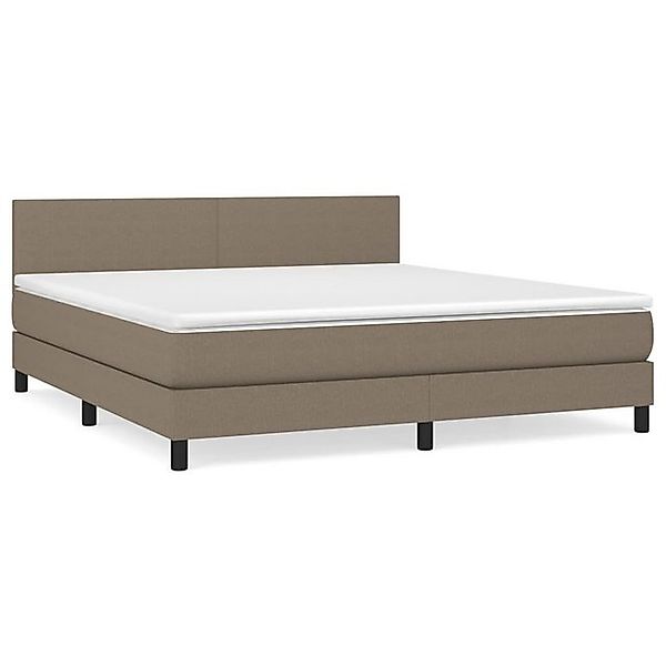 vidaXL Boxspringbett, Boxbett mit Matratze Taupe 180x200 cm Stoff günstig online kaufen