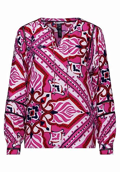 STREET ONE Blusenshirt Printed tunicblouse w crochet, magnolia pink günstig online kaufen