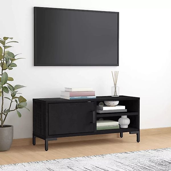 Vidaxl Tv-schrank Schwarz 90x30x40 Cm Massivholz Kiefer Recycelt günstig online kaufen