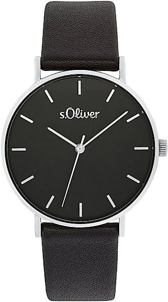 s.Oliver Quarzuhr 2033485, Armbanduhr, Damenuhr, analog, Lederarmband günstig online kaufen
