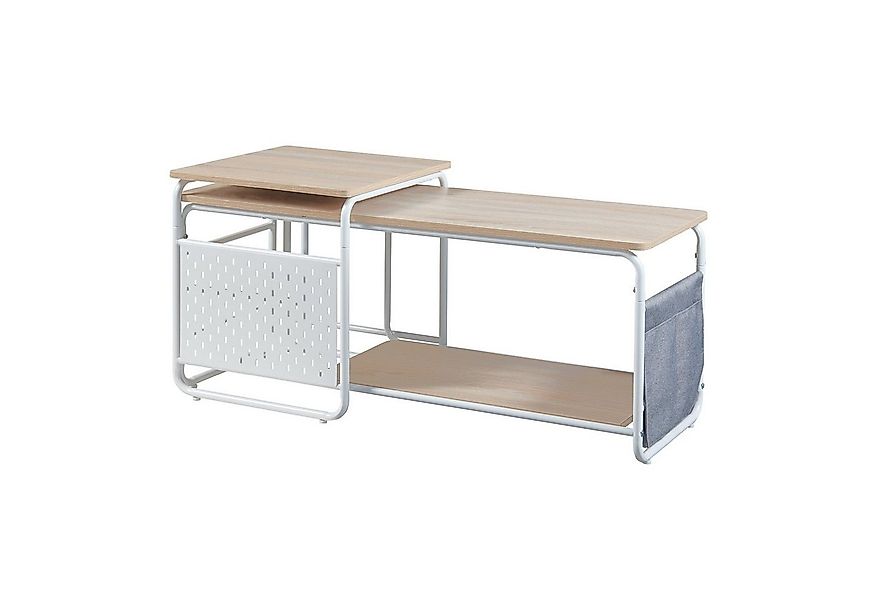 en.casa Lowboard (2tlg), »Dyrøy« mit Beistelltisch Weiß / Eiche günstig online kaufen