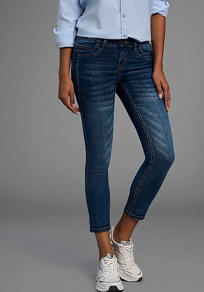 Arizona 7/8-Jeans "mit Keileinsätzen", extra-enger Schnitt, Used-Look-Wasch günstig online kaufen