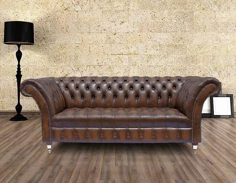 JVmoebel 3-Sitzer 3 Sitzer Chesterfield Poster Sofa Couch Leder Sofas Willi günstig online kaufen