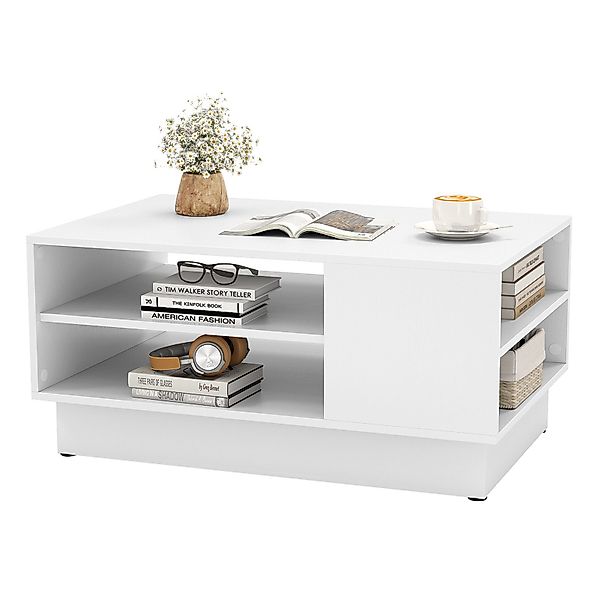 COSTWAY Couchtisch, Holz mit Stauraum, Sofatisch günstig online kaufen