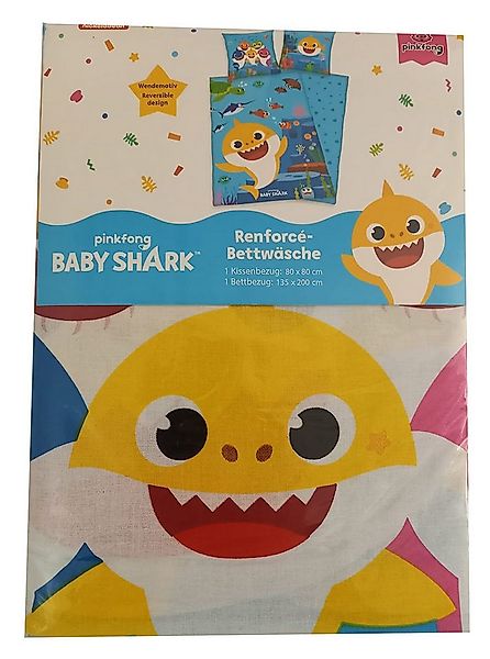 Baby Shark Kinderbettwäsche Baby Shark, Renforcé, 2 teilig günstig online kaufen