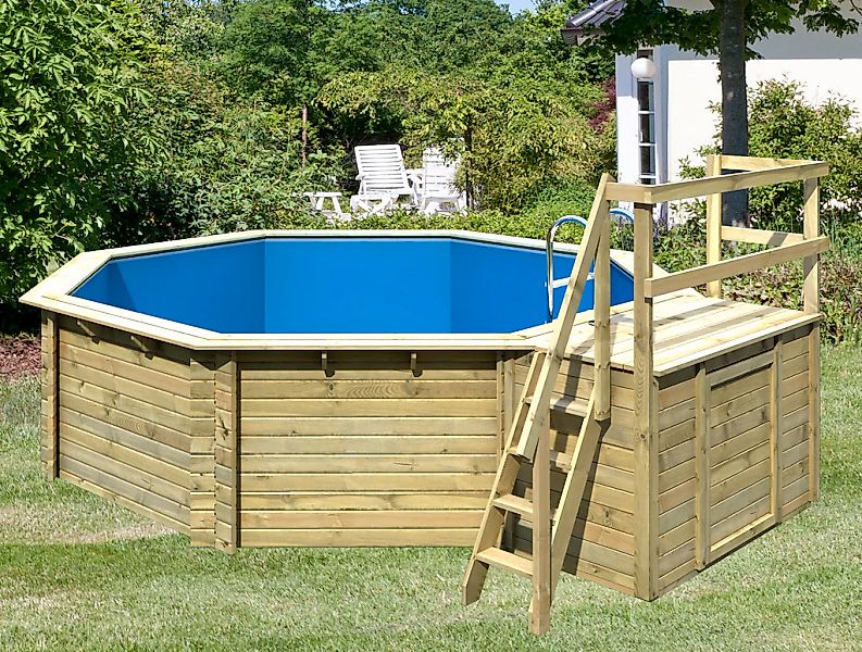 Karibu Achteckpool "TOSCANA Set B ØxH: 428x124 cm" 38 mm kesseldruckimprägn günstig online kaufen