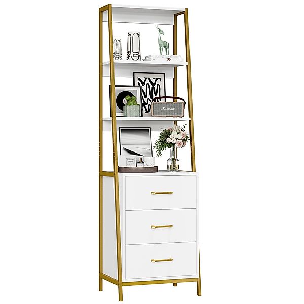 HOMECHO Bücherregal, Standregal Holz&Metallgestell Büroregal 3 günstig online kaufen