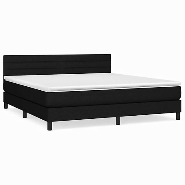 vidaXL Boxspringbett Boxspringbett mit Matratze Schwarz 160x200 cm Stoff Be günstig online kaufen