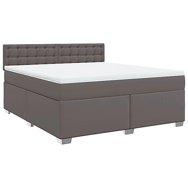vidaXL Boxspringbett mit Matratze Grau 180x200 cm Kunstleder 3288434 günstig online kaufen