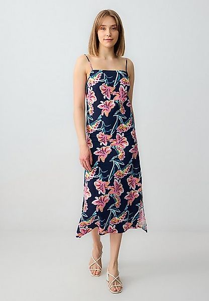 Jimmy Key Midikleid Linnen midi-jurk met bandjes en bloemenmotief günstig online kaufen
