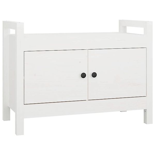 vidaXL Flurbank Weiß 80x40x60 cm Massivholz Kiefer günstig online kaufen