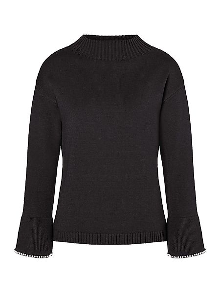 MORE&MORE Rundhalspullover softer Strickpullover mit Perlensaum günstig online kaufen