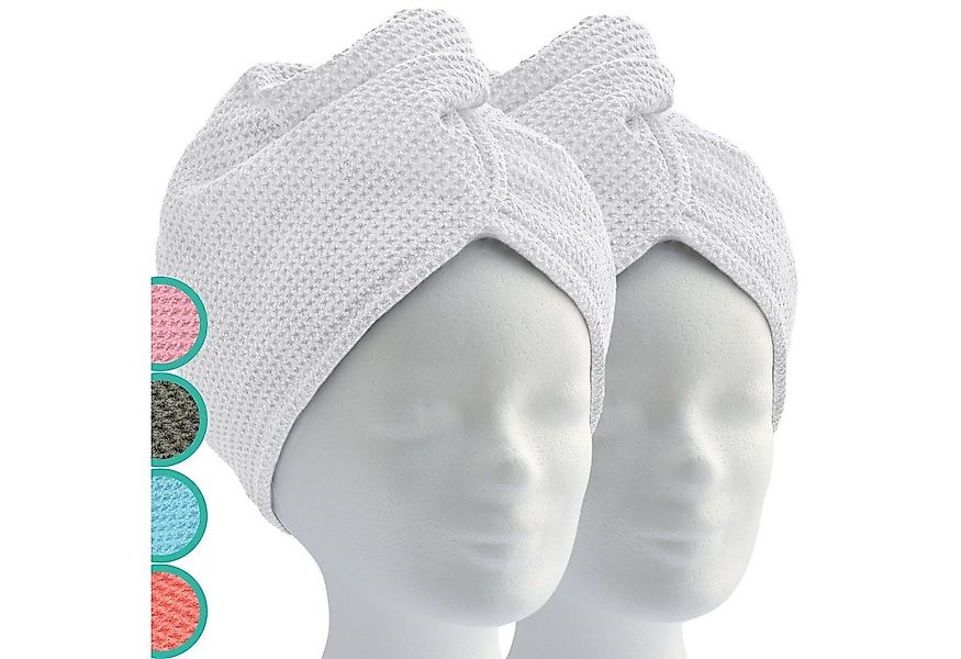 ELEXACARE Turban-Handtuch Haarturban mit Knopf, Mikrofaser (2-St), Turbanha günstig online kaufen