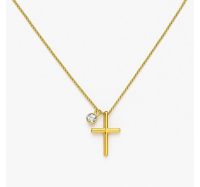 nhaos Kreuzkette Shining Cross – 18 K vergoldete Halskette aus 925 Sterling günstig online kaufen