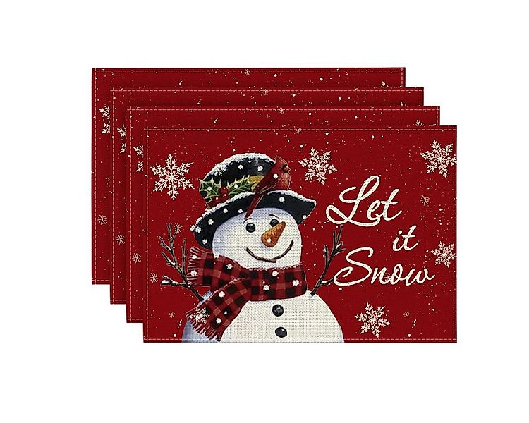 Coonoor Platzset Weihnachten Platzsets 4er Set, 30x45cm Urlaub Tischsets günstig online kaufen