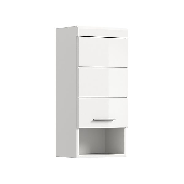 Hängeschrank 37 cm x 79 cm x 24 cm Front Weiß Hochglanz FSC® günstig online kaufen