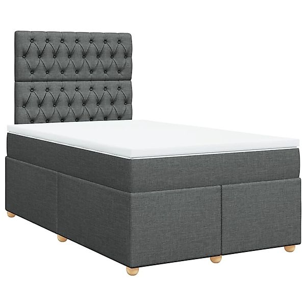 vidaXL Boxspringbett mit Matratze Dunkelgrau 120x200 cm Stoff2106137 günstig online kaufen