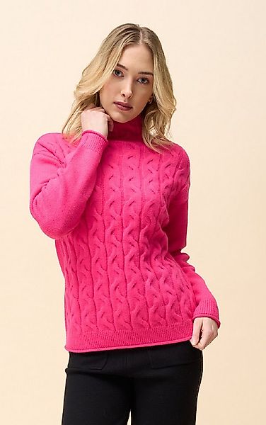 Passioni Strickpullover mit hohem Kragen und Zopfmuster günstig online kaufen