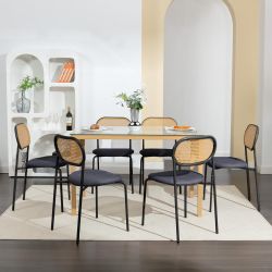 PXloue Esszimmerstuhl Rattanstuhl Polsterstuhl Wohnzimmerstuhl (Set), günstig online kaufen