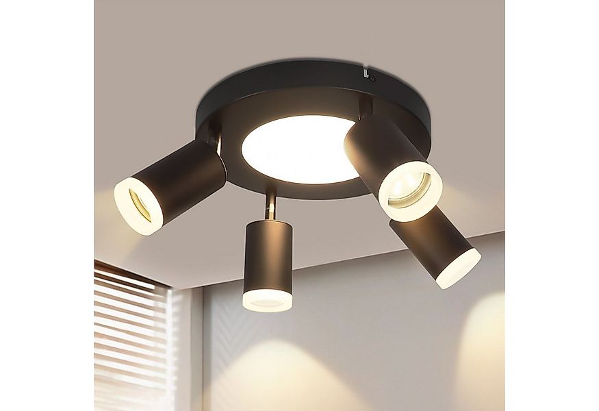 ZMH Deckenstrahler 4 Flammig Quadratisch/Rund 20W Deckenleuchte 3000K GU10 günstig online kaufen