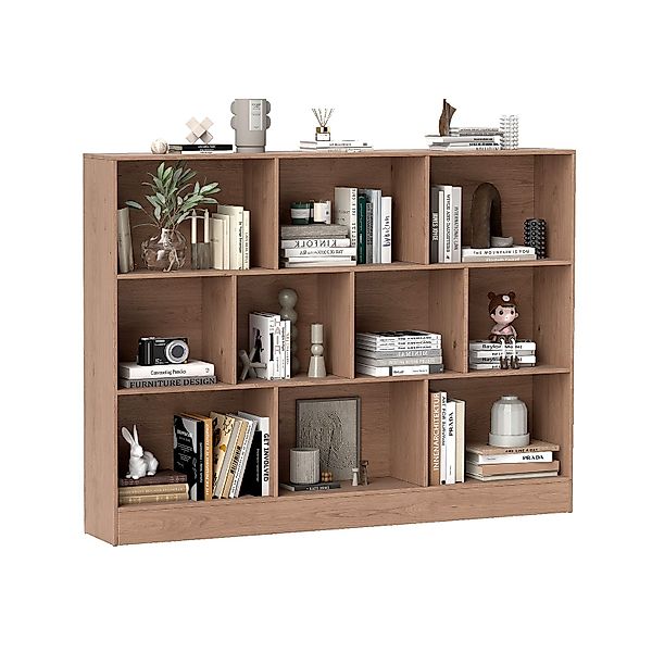COSTWAY Bücherregal, Standregal, 3 Ebenen, 10 günstig online kaufen